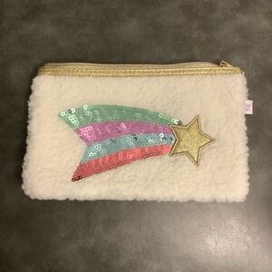 Sequin Star Pouch - Cream and Gold